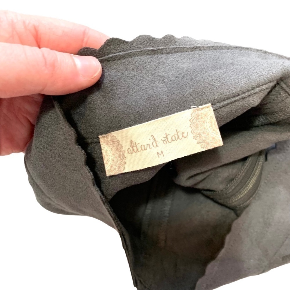 Altar’d State Faux Suede Scallop Mini Skirt Size Medium - Picture 10 of 16